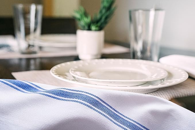Avalon Kitchen Dish Towels Set (Value Pack of 15) Size 15x25 Inch, 100% Cotton Soft & Absorbent Kitchen Towels, Tea Towels, Reusable Cleaning Cloths for Household Cleaning (Blue)