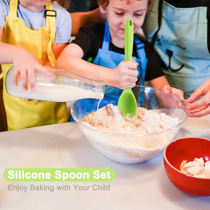 Beieverluck 12 Pack Large Silicone Cooking Spoons 10.8'' Heat Resistant Kitchen Spoons for Cooking Silicone Serving Stirring Mixing Spoons, 6 Colors