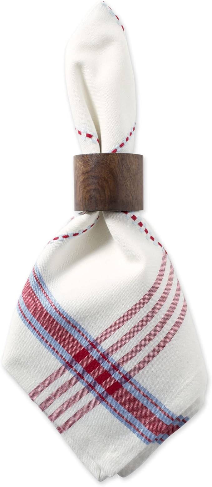 DII Cotton Plaid Napkin Set Machine Washable, 20x20, Coopeville, 6 Count
