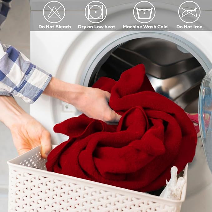 GOLD TEXTILES Premium Red 100% Cotton Bath Towels Set (24 Pack, 24 x 50 Inch) High Absorbency Multipurpose Quick Drying Pool Gym Hotel Spa Bath Towel (24, Red)
