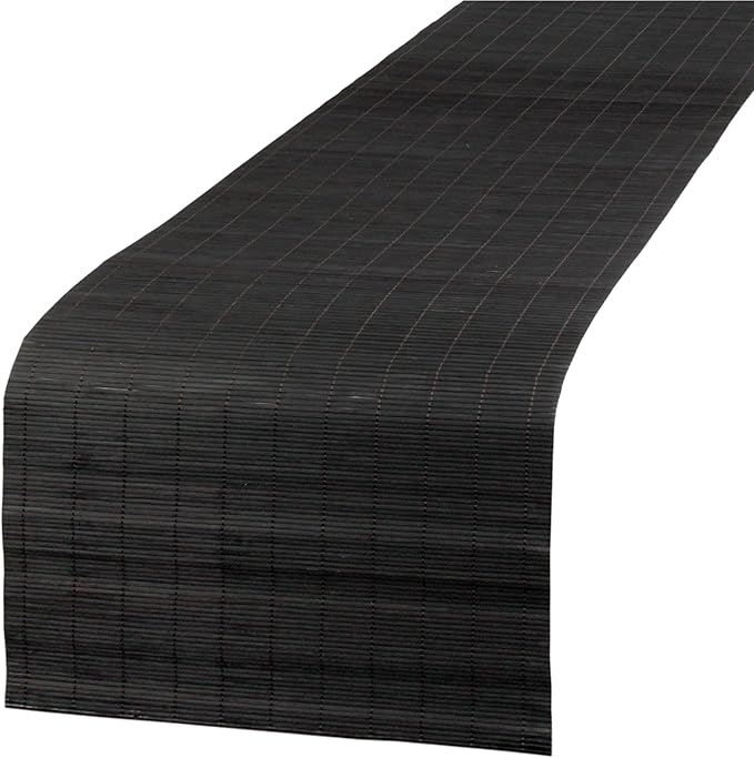 BambooMN Black Bamboo Matchstick Natural Table Runner, Home Décor, 2 Pieces