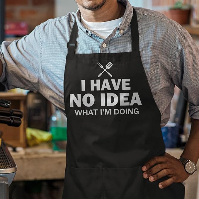 SANDJEST Funny Apron for Dad - Birthday Father’s Day Cooking Grilling Gifts for Mens