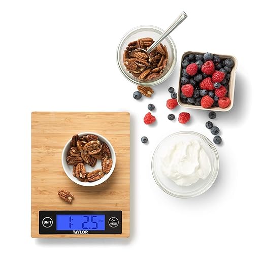 Taylor 382821 Digital Kitchen Scale, 11 Lb, Bamboo