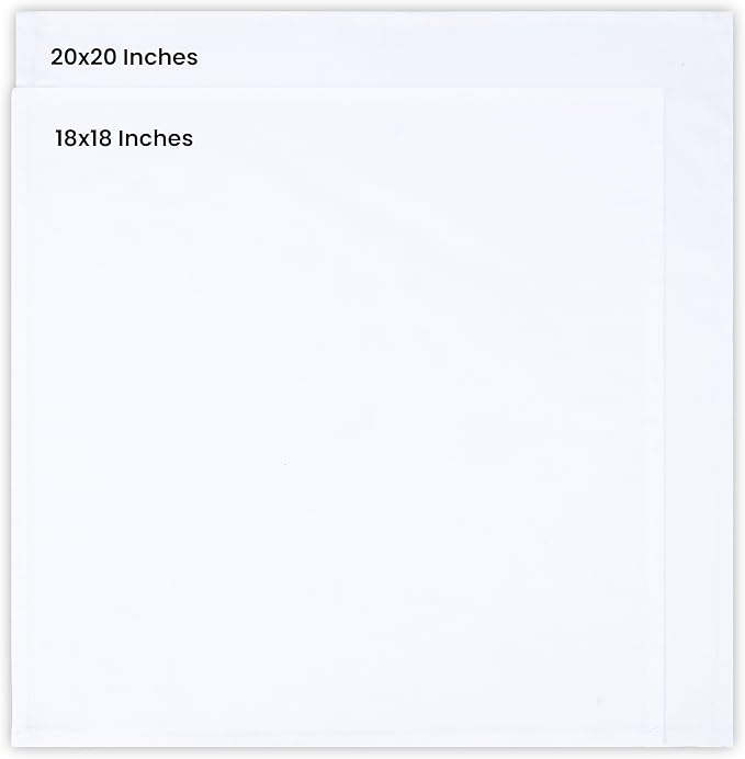 Utopia Kitchen White Cloth Napkins [12 Pack, 18x18 Inch] Absorbent Cotton Blend Washable and Reusable for Dinner, Restaurant, Lunch, Wedding and Hotel