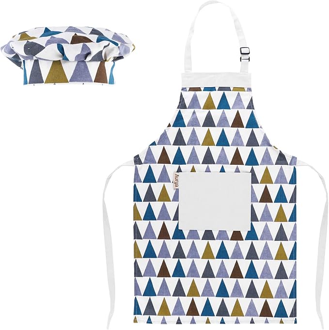 Adjustable Apron and Chef Hat Set for Cooking and Baking