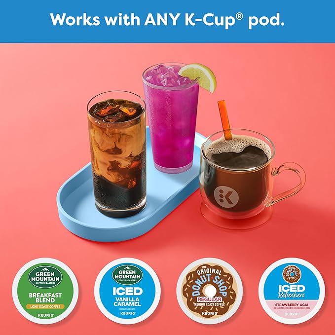 Keurig K-Iced Coffee Maker, Single Serve K-Cup Pod Iced Coffee Maker, With Hot and Cold Coffee Capabilities, Brews Any K-Cup Pod, Gray