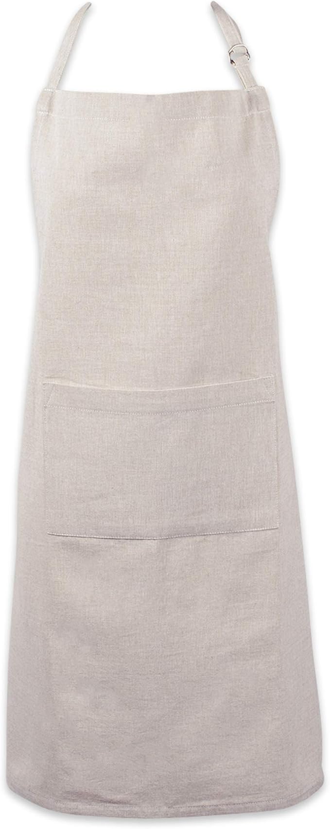 DII 100% Cotton Solid Chambray Kitchen Set, Chef Apron, Natural, 1 Piece