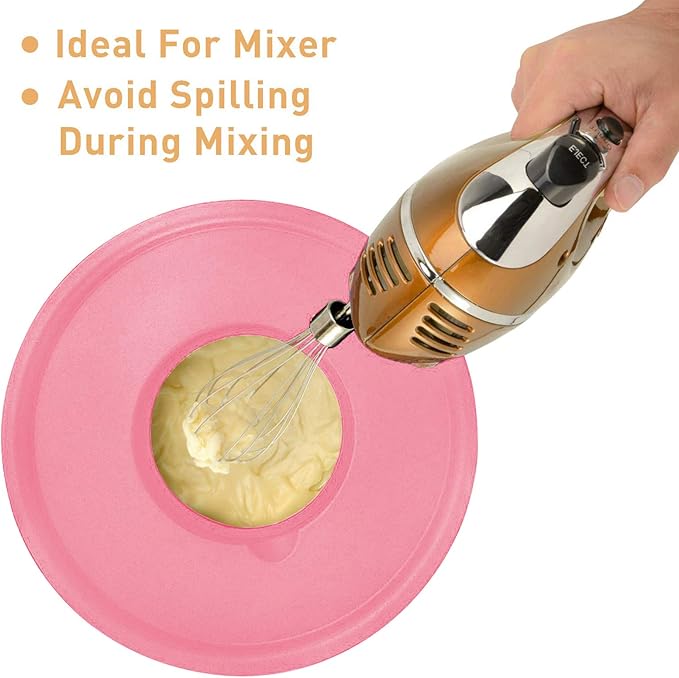 Wildone Mixing Bowls with Airtight Lids Set, 5PCS Stainless Steel Nesting Bowls for Kitchen, with Grater Attachments & Non-Slip Bottoms, Size 5, 3, 2, 1.5, 0.63 QT, for Baking & Serving (Colorful)