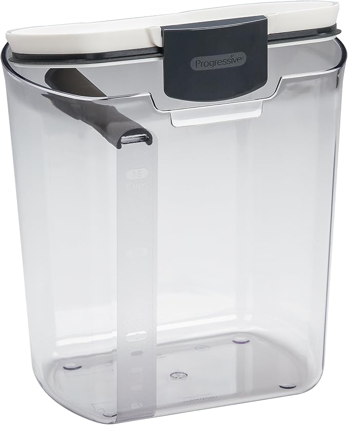 ProKeeper 6-Piece Airtight Food Storage Containers for Baking Essentials - White & Clear, Plastic, BPA-Free