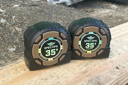 Spec Ops Tools 35-Foot Elite Series Magnetic Tape Measure, 1 1/4" Double-Sided Blade, Includes Fractional Markings, 12 Feet of Stand Out, Military-Grade Composite Case, 3% Donated to Veterans