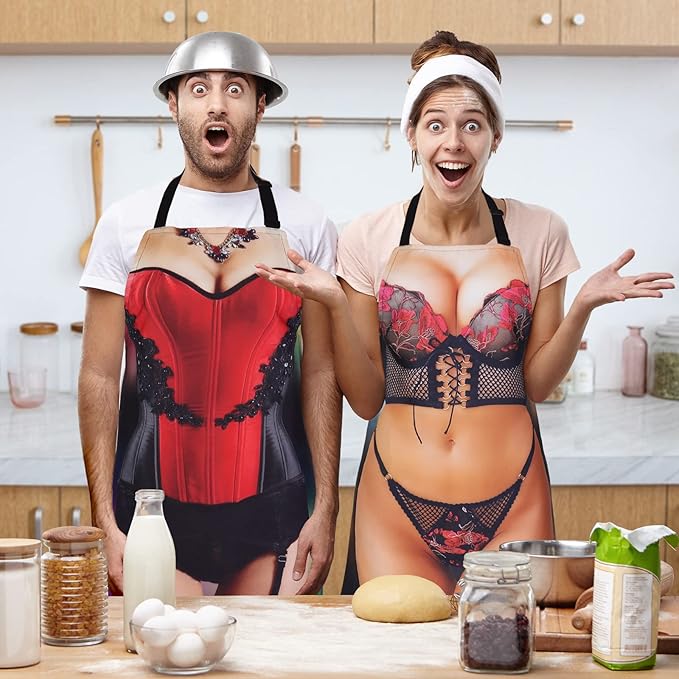 Sexy Aprons for Women Funny Kitchen Cooking Apron for House Warming Party Christmas Gag Gift Exchange
