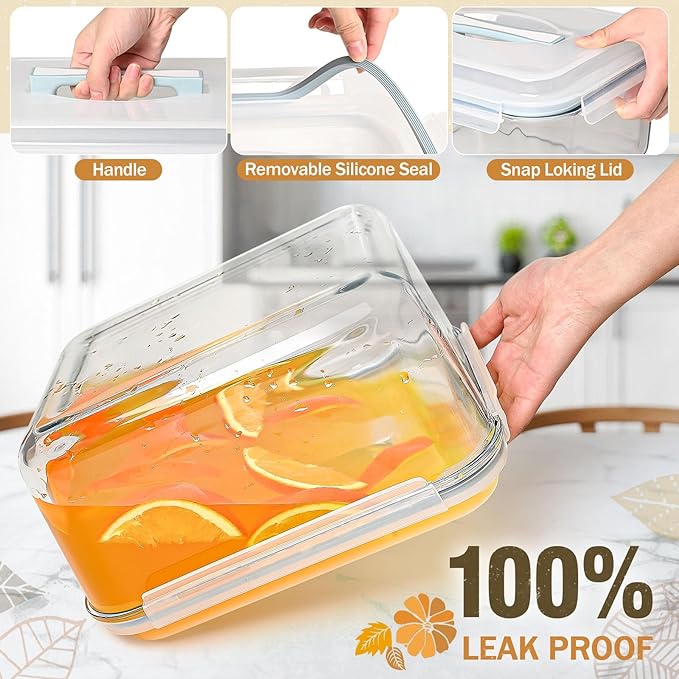 200oz/6000ml/26cup Extra Large Glass Storage Containers with Airtight Lid - Borosilicate Large Glass Food Storage for Rotisserie Chicken, Turkey - XL Big Glass Soup Bowls Freezer to Oven Safe