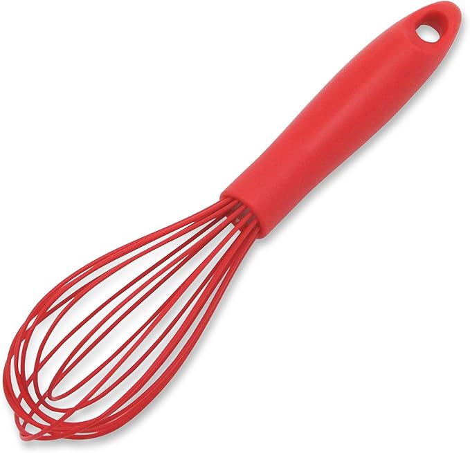Chef Craft Premium Silicone Wire Cooking Whisk, 10.5 Inch, Red