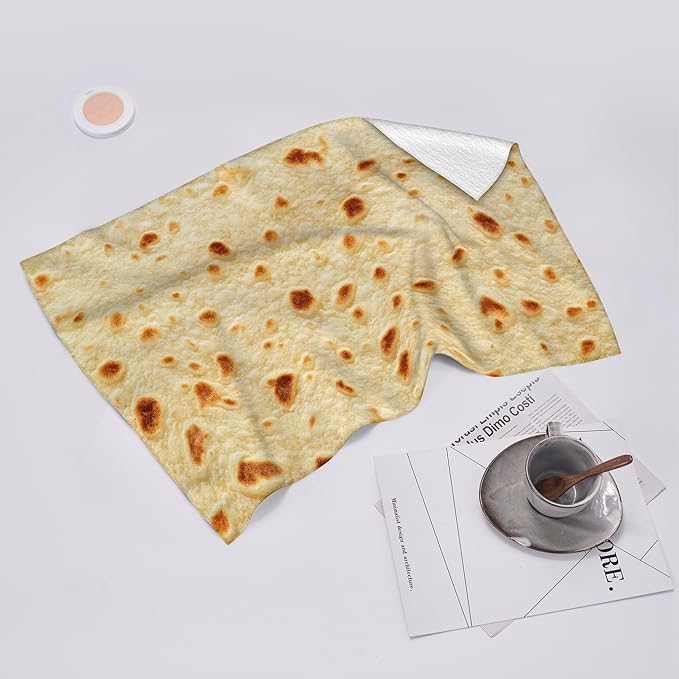 Burritos Tortilla Kitchen Towels Decorative Set of 2, Soft Absorbent Dish Towels Fried Pancake Pita Hand Towels for Kitchen Farmhouse Holiday Home Decorations