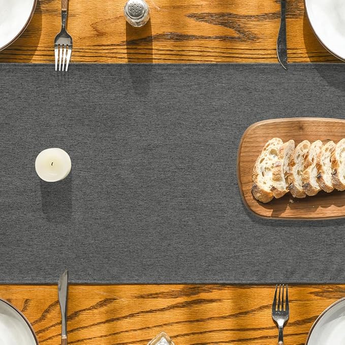 Artoid Mode Grey Table Runner, Seasonal Washable Kitchen Dining Table Decoration for Home Party Decor 13x36 Inch