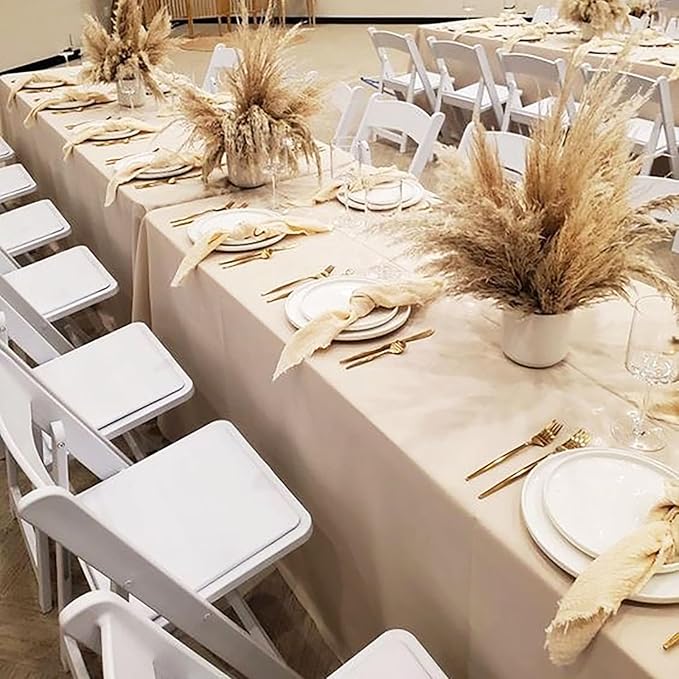 24Pack Ivory Cloth Napkins 17x17Inch Ivory Napkins Cloth with Fringe Soft Cotton Cloth Napkins Washable Rustic Dinner Napkins Cloth for Wedding Party Dinner Table