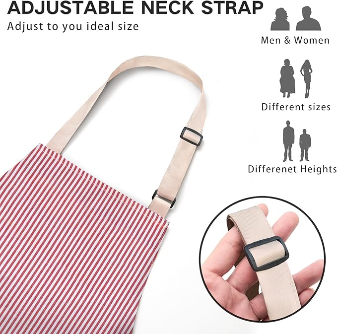 BeLuyi Adjustable Bib Apron with 2 Pockets Chef Cooking Kitchen Restaurant Aprons for Women Men
