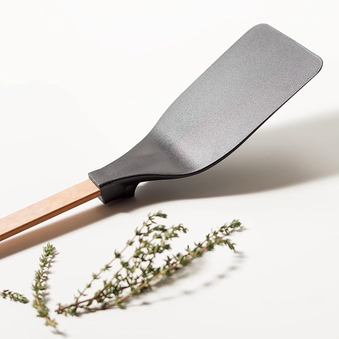 Epicurean Gourmet Series Large Nylon Turner, Spatula, Serving Tool-Natural Handle with Black Head