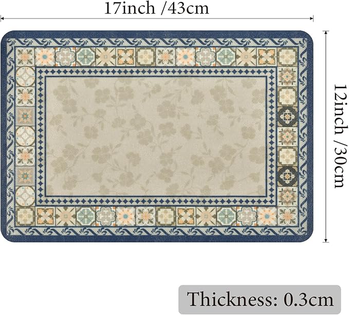 Vinyl Placemats Set of 4-12x17 Inch - Heat Resistant Washable Place Mats Waterproof Non-Slip Wipeable Table Mats for Dining Table Decor, Indoor/Outdoor Plastic Mat