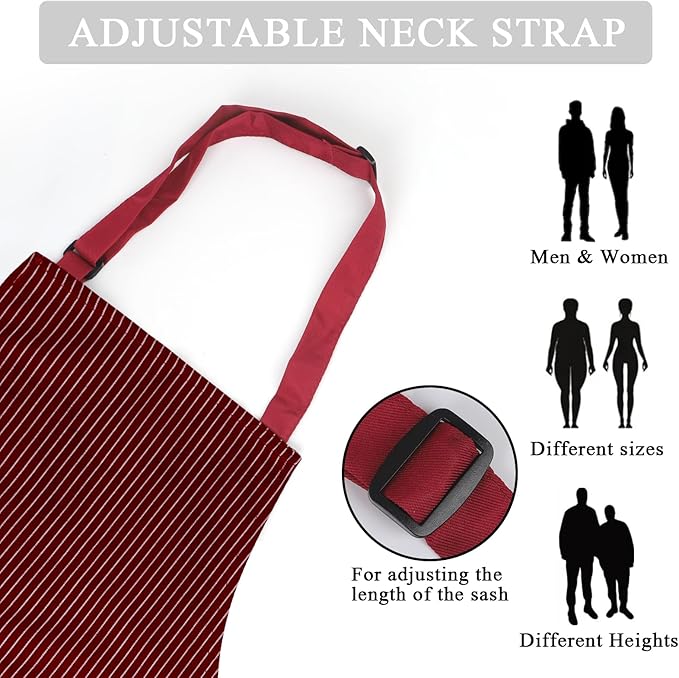 Taidven 2 Pack Apron - Unisex, Adjustable Bib Kitchen Apron, Cooking Apron, Aprons for Women Men with Pockets, Chef Aprons