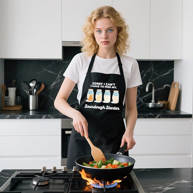 Funny Aprons for Women with 2 Pockets, Adjustable Water Resistant Cooking Apron Gifts for Christmas Mother's Day