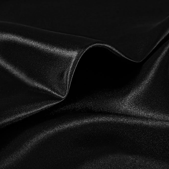 KKJIAF 50 Pack Black Square Satin Napkins 17x17 Inch Soft Smooth Cloth Napkins，Silky Table Napkin for Wedding Banquet Party Decoration