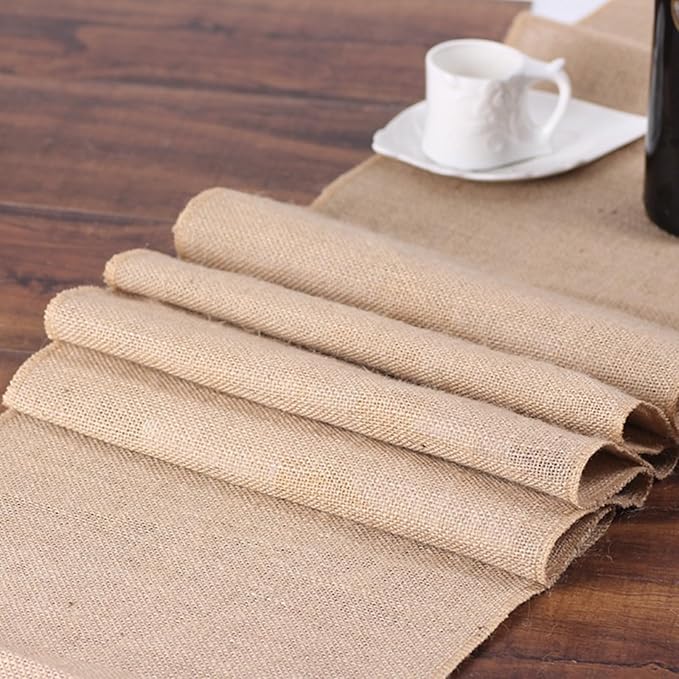 Tosnail 12 Pack 12" x 71" Burlap Table Runners, Rustic Jute Fabric Roll, Vintage Wedding Decorations, Brown Party Runner, Dinner Table Mats Placemats for Home Decor, Outdoor Wedding, Party, Events