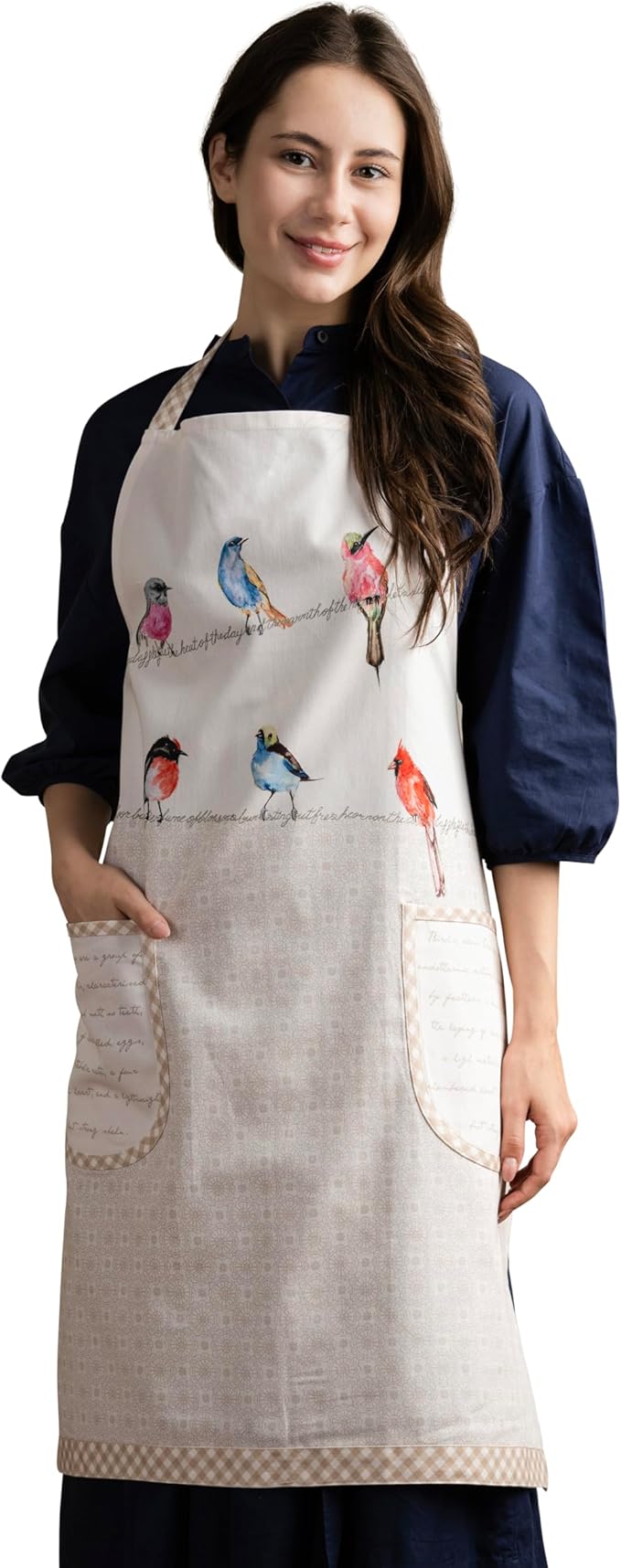 Maison d' Hermine 100% Cotton Apron for women with Pocket Kitchen Chef Apron for Men Cooking Mothers Day Gifts