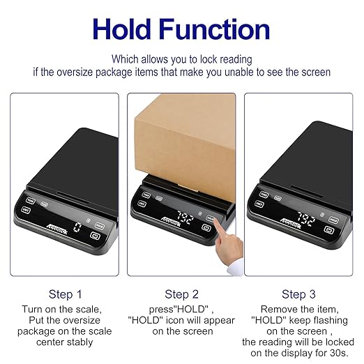 Accuteck BPS70 High Accuracy Digital Shipping Scale and Postal Scale, 0.1oz Precision (Black with Touch Screen, 70Lb)