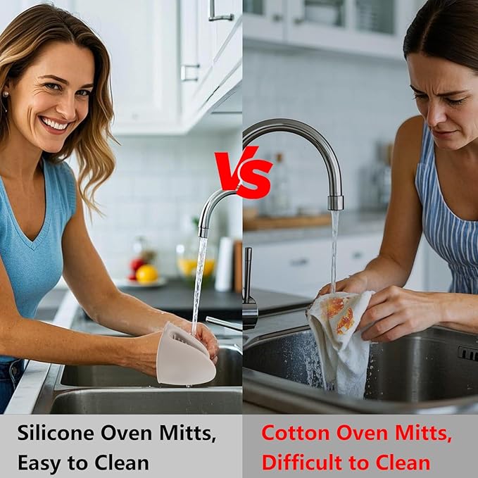 Silicone Oven Mitts Heat Resistant Pot Holders for Kitchens, ChufanMomsil Mini Cute Rubber Mittens 3 Pairs for Grilling, Cooking, Short Baking Gloves Small Silicone Pinch Grip Sets, Multicolored
