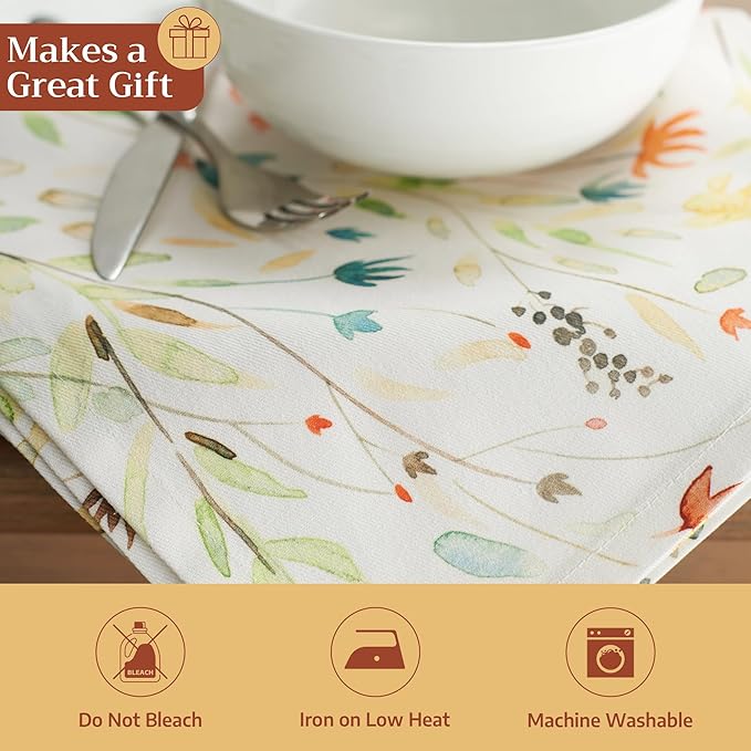 Maison d' Hermine Cloth Napkins Set of 4 100% Cotton Everyday Reusable Square Napkins Cloth Washable, Dinner, Party, Wedding, Restaurant, Spring/Summer (Colmar, 20" x 20")