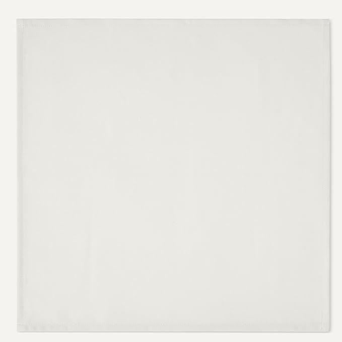 Amazon Basics Reusable Stain and Wrinkle Resistant Cloth Napkins, 17 x 17 inches, White, 12-Pack