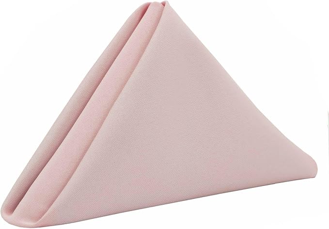 Your Chair Covers - 10 Pack 20 Inch Blush Cloth Polyester Napkins – Washable Dinner Fabric Napkins with Hemmed Edges for Weddings, Restaurants & Special Events