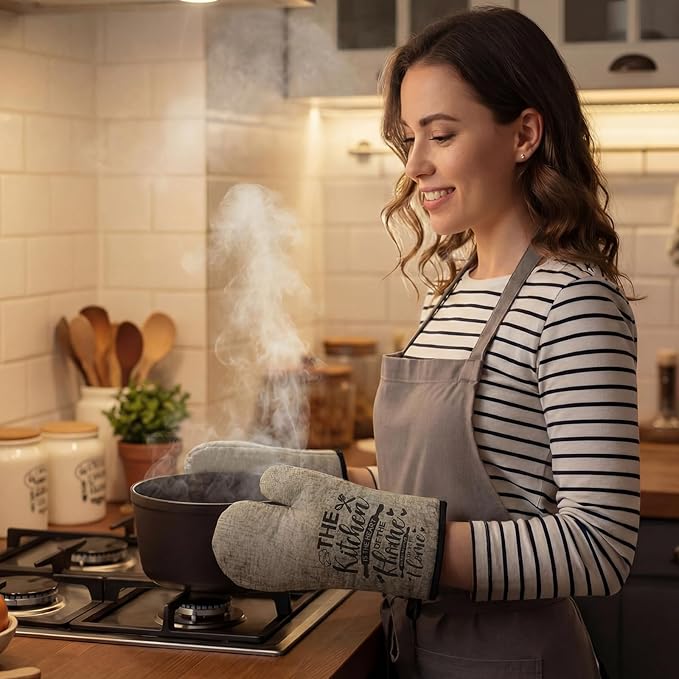 Leinuosen 8 Pcs Kitchen Towels and Oven Mitts Sets Pot Holders Dishcloths Set Kitchen Decorative Accessories Absorbent Potholders Heat Resistant for Chef Baking Cooking