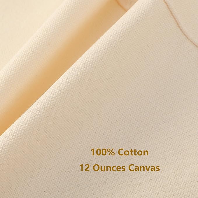 AFUN Chef Aprons for Women Men with Oversized Pockets, 12-Ounce Cotton Canvas Cross Back Water Repellent Apron (Cream)