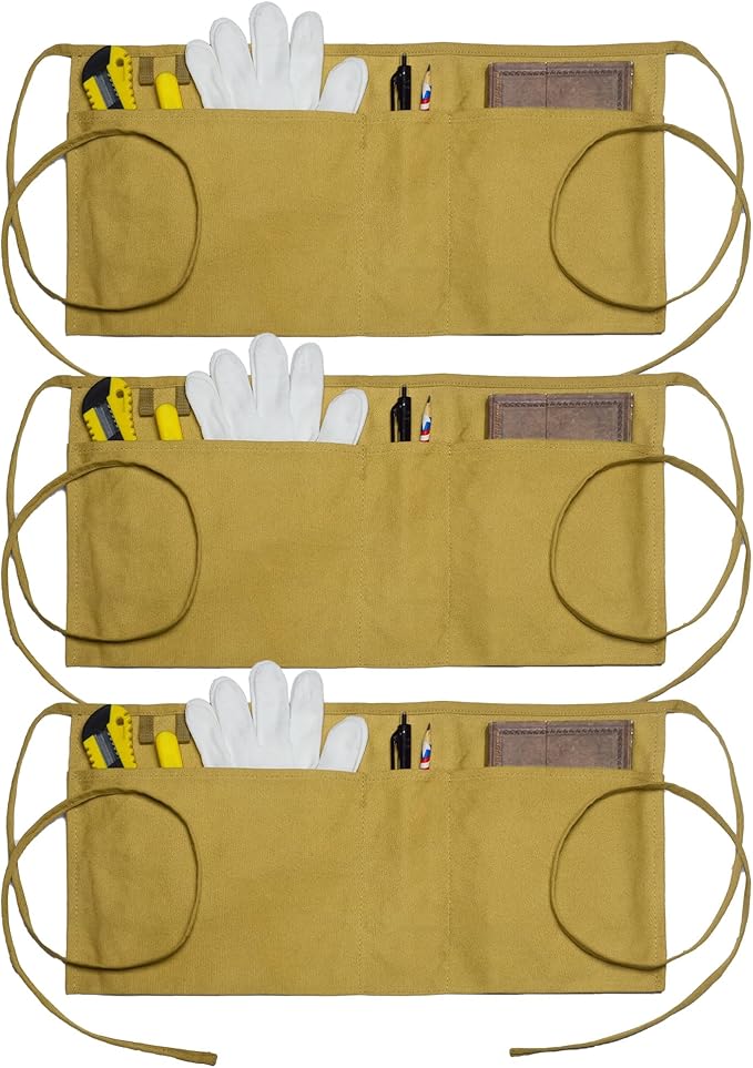 Canvas Work Waist Apron with 3 Pockets