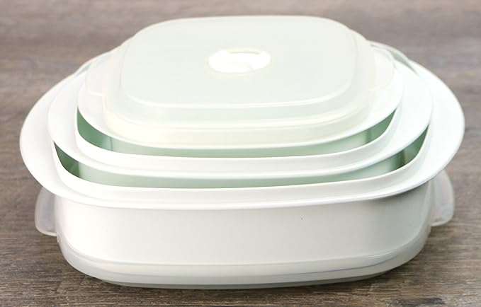 Calypso Basics by Reston Lloyd 6-Piece Microwave Cookware, Steamer and Storage Set, White