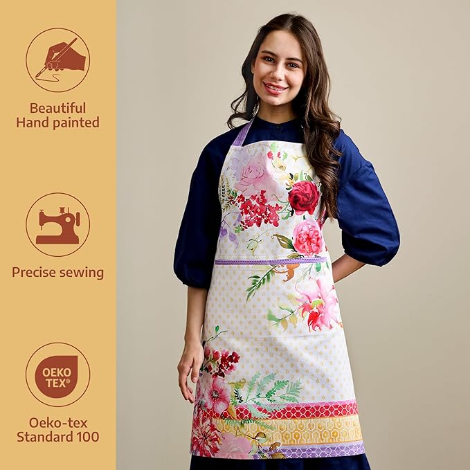 Maison d' Hermine 100% Cotton Apron for women with Pocket Kitchen Chef Apron for Men Cooking Mothers Day Gifts