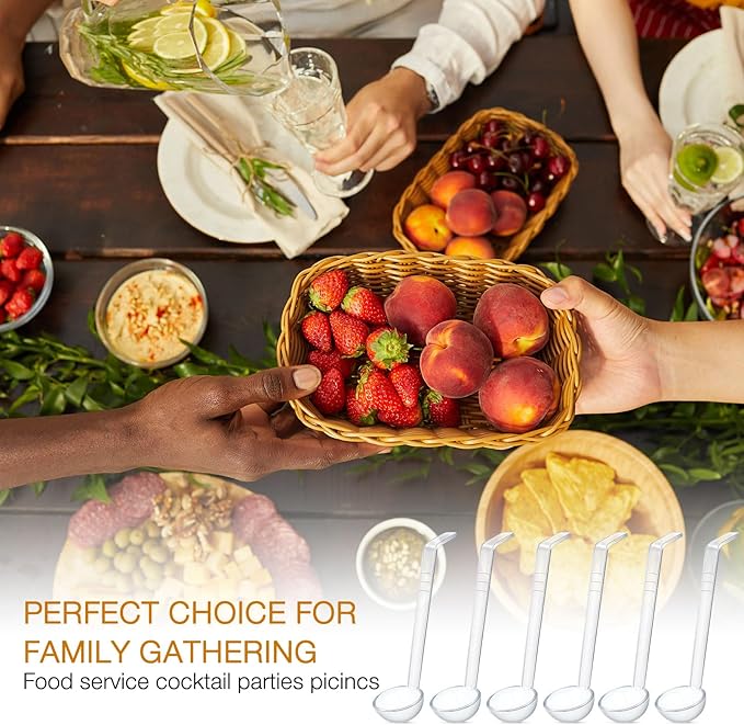 Tioncy 20 Pcs 1 oz Plastic Small Ladles with 7 Inches Long Handle, Mini Ladle for Serving Salsa Sauce Dressing Punch Bowl Sauces and Toppings (Clear)