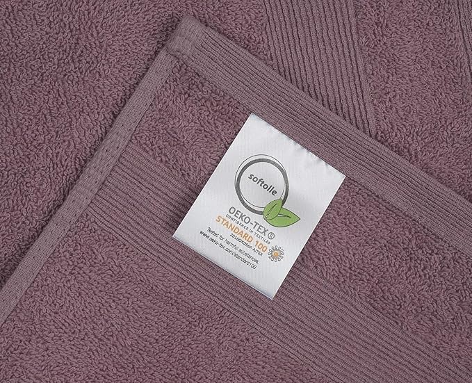 Premium Hand Towels Pack of 6 (16" x 30”) 100% Combed Ring Spun Cotton | Highly Absorbent Hand Towels Set | Ultra Soft for Home, Gym & Spa (Purple Ash)