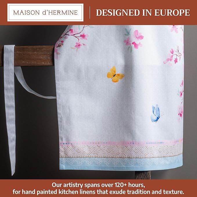 Maison d' Hermine 100% Cotton Apron for women with Pocket Kitchen Chef Apron for Men Cooking Mothers Day Gifts