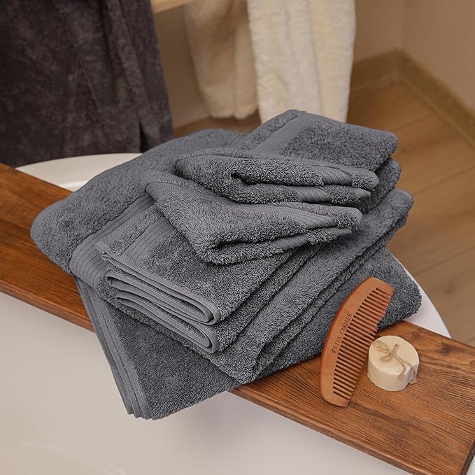 Classic Turkish Towels CTT - Premium Washcloths 12 Pack Set, 100% Turkish Cotton, Highly Absorbent & Quick Dry, Face Towels Wash Cloths for Hotel, Spa & Gym | 12"x12" (Grey)