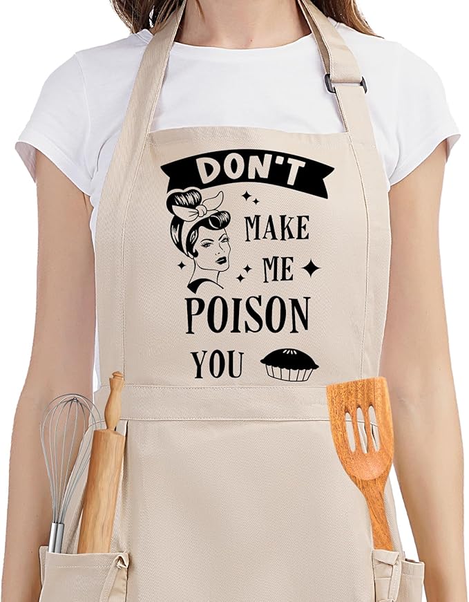 Fairy's Gift Funny Cooking Aprons for Women with Pockets, Sarcastic Womens Aprons for Kitchen Cooking Humor - Fun Mothers Day, Birthday, Cute Baking Gifts for Mom, Wife, Baker, Chef, Retro Housewife