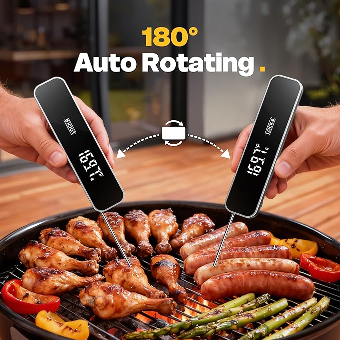 0.3S Instant Read Meat Thermometer – Digital Food Thermometer for Cooking, Grilling, BBQ, Candy, Air Fryer, Griddle – Kitchen Gadget Essentials & Gift for Him