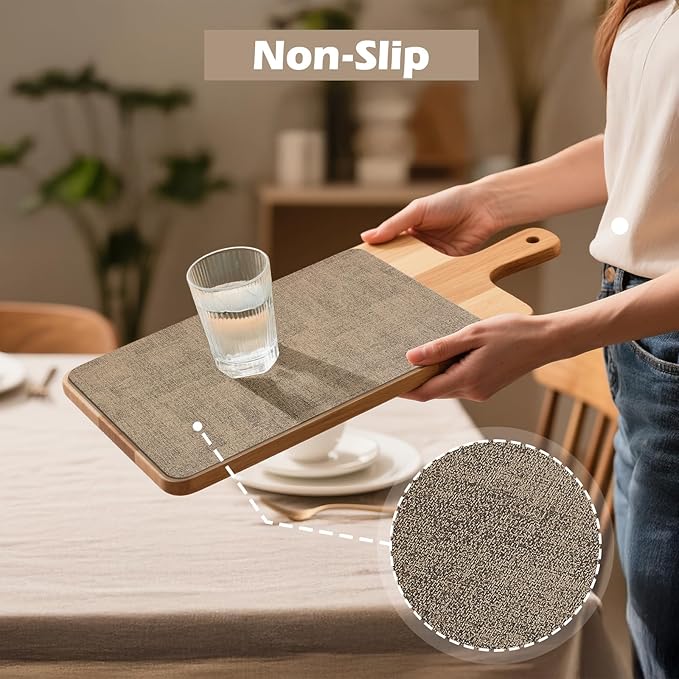 Aofmee Faux Leather Placemats Set of 6 - Waterproof - Wipeable - Washable - Heat Resistant - Anti Slip Stain Resistant Kitchen Dining Table Place Mats, Suitable for Indoor & Outdoor Use, Easy to Clean