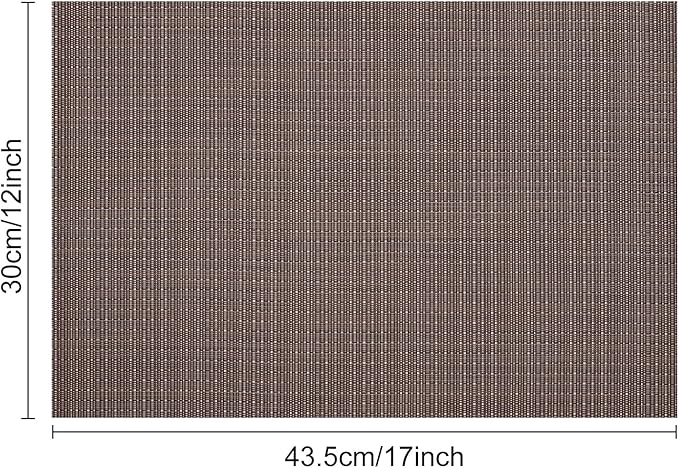 Myir JUN Placemats Set of 8, Vinyl Woven Placemats Place Mats Indoor Set of 8 Washable Table Mats Non-Slip Place mats for Dining Table (Coffee, Set of 8)