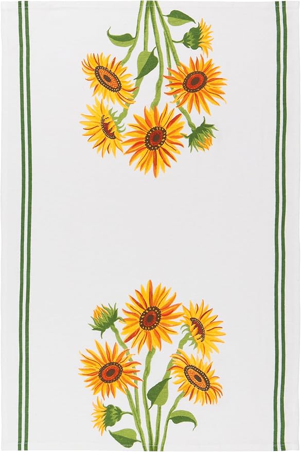 Now Designs by Danica Kitchen Floursack Towels - Sunflower Splendor 3 Count, 100% Cotton