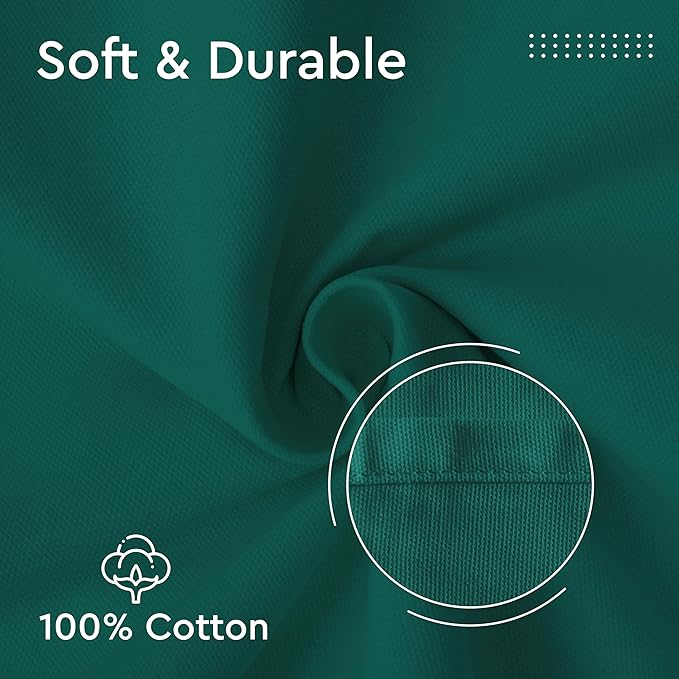 Encasa XO Emerald Cloth Napkins Set of 6, 17"x17" | Solid Color Cotton Dinner Napkins | Washable & Reusable Wedding Napkins for Holiday Dinners, Party, & Everyday Table Decor