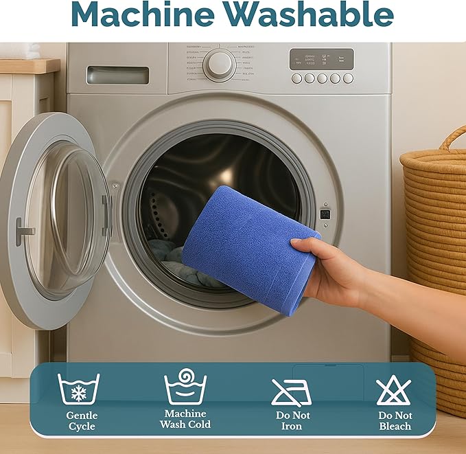CASA PLATINO Bath Hand Towels for Bathroom - Pack of 4 (16"x28"), 100% Cotton Hand Towel - Soft, Durable, Quick Dry & Highly Absorbent - Hotel Quality Face Towels for Salons & Home Use - Cerulean Blue