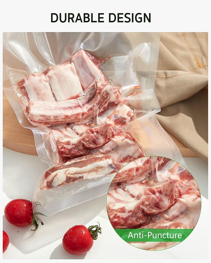 Syntus Vacuum Sealer Bags, 300 Gallon 11" x 16" and Quart 8" x 12" and Pint 6" x 10" Commercial Grade PreCut Bag, BPA Free Food Vac Bags for Storage, Meal Prep or Sous Vide